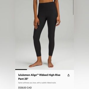 Lululemon Black Ribbed Align Leggings